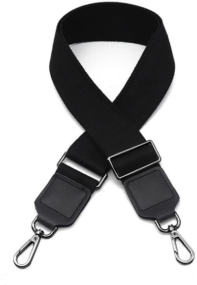 Tassenriem Zwart - extra breed - karabijnhaken metaal gun metal zilver - schouderriem - bag strap - verstelbaar - schouderband tas - tashengsel