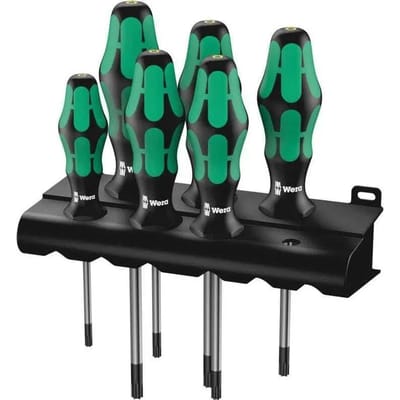 Schroevendraaierset met vergrendelfunctie + + tandheugel-367/6 Wera Torx HF