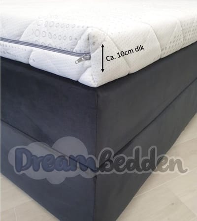 Topper Deluxe 70x190 HR60 Koudschuim ca. 10 cm dik Cooltouch hoes