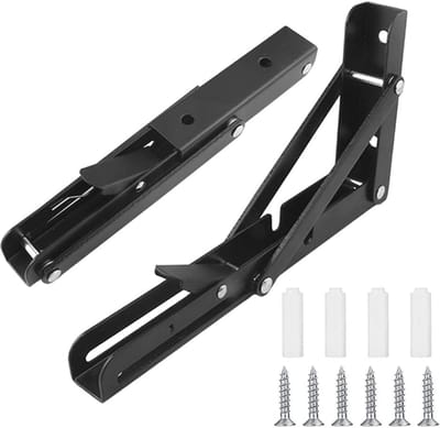 Professionele VouwBeugels van Roestvrij staal - Stevige Steunen voor Tafel, Plank en Sofa (25 cm, 2 Stuks)