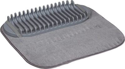 5Five Afwas afdruipmat/afdruiprek set keuken - anti-slip - rubber - grijs - 42 x 43 cm - 2-delig