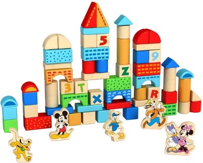 Disney Blokkenset Mickey Mouse Junior Hout 100 Stuks