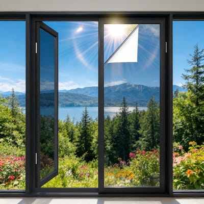 SnelShoppen - Eenrichtingsraamfolie Spiegelfolie voor Privacy, Warmtereflecterende UV-Raamfolie, Thermische Folie voor Kantoor en Huis, Zilver 40x200c
