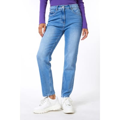 EsQualo Trousers Vintage High Waist Jeans Blue Maat: 36 | Straight Broeken Outlet | Dames | Blauw