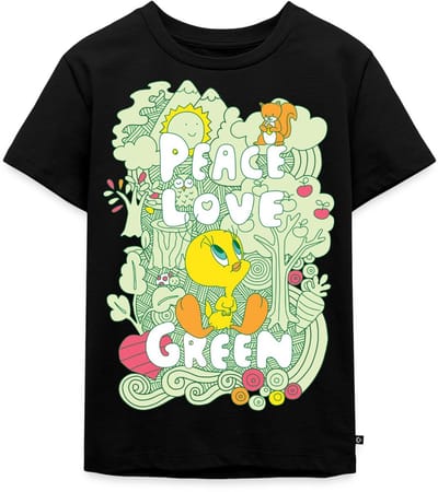 Looney Tunes Tweety Peace Love Green Design Premium T Shirt Kinderen