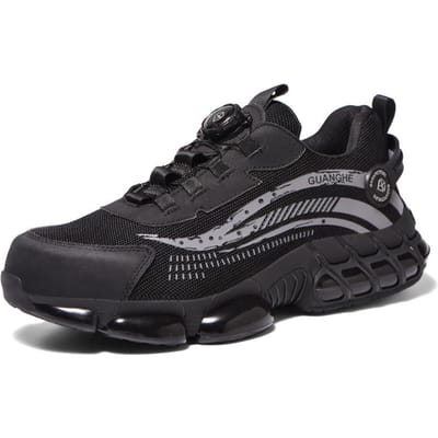 Veiligheidsschoenen Heren Dames Werkschoenen met stalen neus Lichtgewicht roterende knop Anti-smash Beschermende sneakers Veiligheidslaarzen 36
