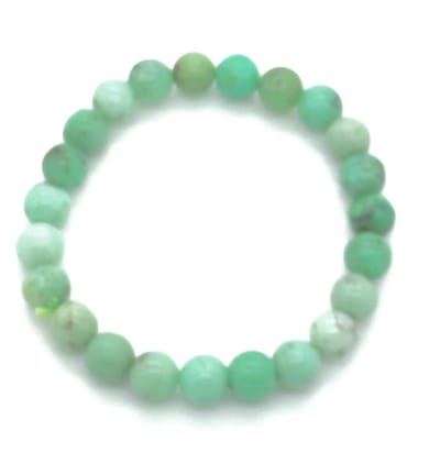 Chrysopraas edelsteen armband 8 mm groen zuiverend vertrouwen maat 18