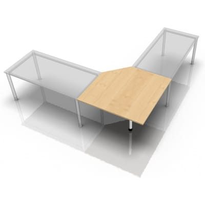 XBT12 W - trapeziumvormige plaat 120 x 120 Esdoorn