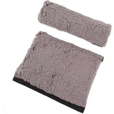 2 stuks Stoel Armleuning Pad Schapenvacht Fleece Armleuning Kussen Comfortabel Stoel Armleuning Pad voor Transport grijze kleur