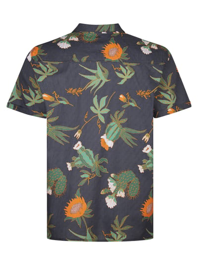 Petrol Industries - Heren Plus Size overhemd met all-over print Nomad - Zwart - Maat 3XL