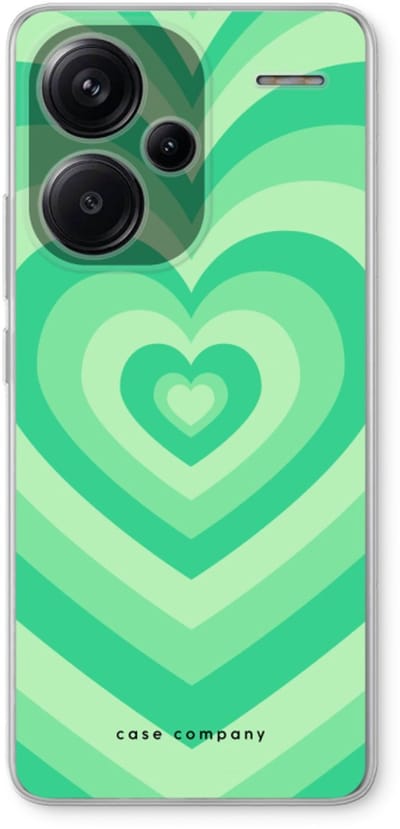Case Company® - Hoesje geschikt voor Xiaomi Redmi Note 13 Pro plus hoesje - Hart Groen - Soft Cover Telefoonhoesje - Bescherming aan alle Kanten en Schermrand