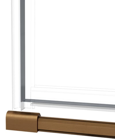 FugaFlow Eccelente Vetro Douchecabine - 80x140x200cm - scharnieren - deurgreep - vlak - rookglas - Geborsteld koper PVD (Koper)