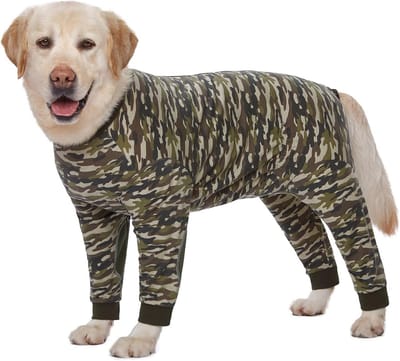 Yeapeeto Hond Onesie Chirurgisch Herstelpak voor Grote en Middelgrote Honden Bodysuit Pyjamas Volledig Lichaam voor Verharing, Voorkom Likken, Wondbescherming, Hondenkegel Alternatief (7XL, Camo)