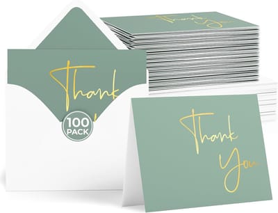 100 Grote Bedankkaarten Set met Enveloppen en Stickers - Blanco Kaarten voor Diverse Gelegenheden