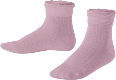FALKE Romantic Net fijn elegant katoen sokken kinderen roze - maat 23-26