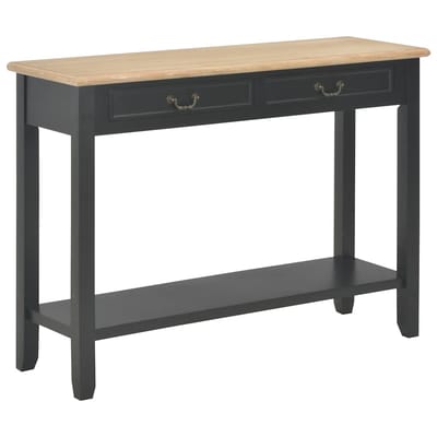 vidaXL - Wandtafel - 110x35x80 - cm - hout - zwart