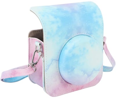 Allecto - Mini Instant Camera - Beschermtas - Verstelbare Schouderriem - Blauw Roze - Camera Case - Geschikt voor Instax Mini 12 - Kleur: Blauw Roze