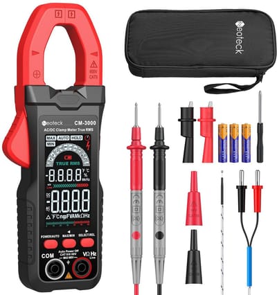 Stroomtang Multimeter - Spanningstester - Elektrische Metingen - Intelligente Kleurenscherm - 800 Ampere - Zwart