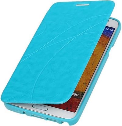 Bestcases Turquoise TPU Booktype Motief Hoesje Samsung Galaxy Note 3 Neo
