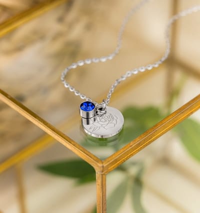 Geboortesteen met Geboortebloem Ketting I September