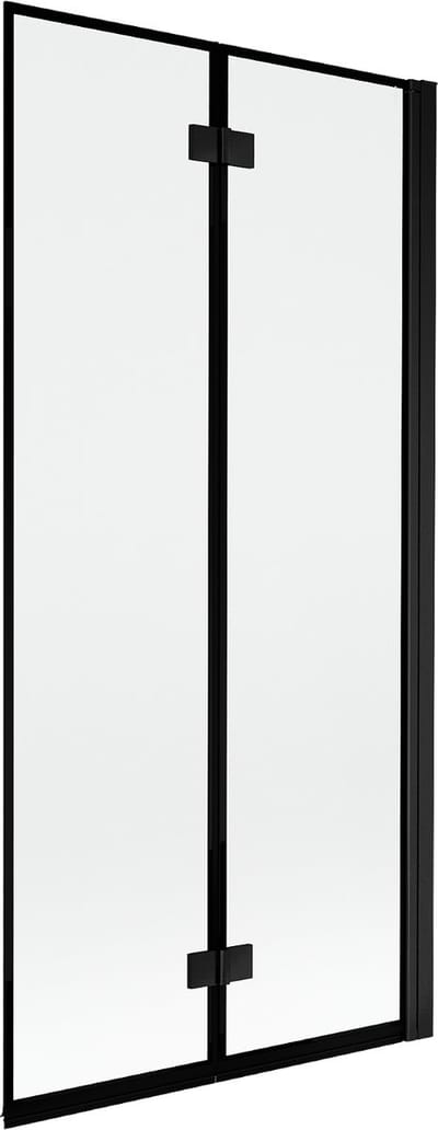 Mexen Mist badwand 2-delig rechts 90 x 150 , zwart frame, zwart - 8A9-090-002-70-70-P