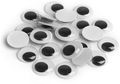 Set van 100 Zelfklevende Zwarte Plastic Ronde Popogen van 15 mm voor Knutselen, Scrapbooking en Speelgoedaccessoires