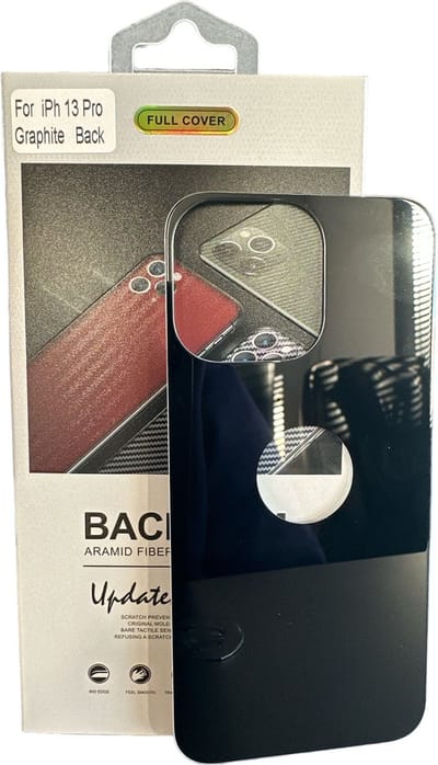Armid Fiber Achter glas beschermer Geschikt voor: Apple iPhone 13 Pro (Graphite) Achterkant Temper Glass Protector - Back Screen Protector