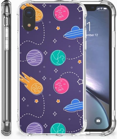 Back Cover voor Apple iPhone Xr Anti Shock Bumper Case Space