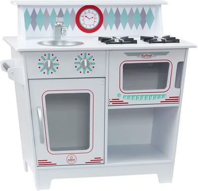 Houten Speelkeuken Wit voor Kinderen met Oven en Magnetron