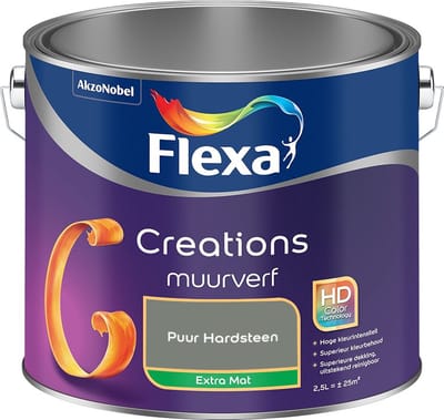 Flexa - Creations Muurverf Extra Mat - Puur Hardsteen - Mengverf - 2,5 L