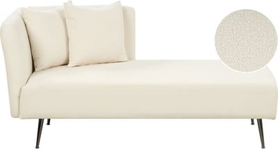BELIANI RIOM - Chaise longue - Gebroken wit - Linkszijdig - Bouclé