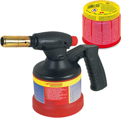 ROTHENBERGER Industrial RoFlame Premium soldeerbrander met piëzo-ontsteking 1.800 °C incl. 1x C200 patroon 330 ml met ILL-systeem - 1500004631