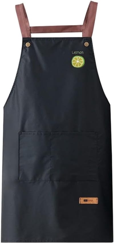 Thijox - Verstelbaar Keukenschort voor Dames en Heren - Waterdicht H-Back-Stijl Schort met 2 Zakken - Zwart Barbecue- en Koksschort voor Keuken en Gri