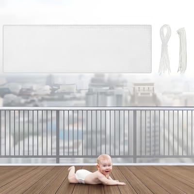 Veiligheidsnet voor Balkon en Trap 300x79 cm - Transparant Kinderbeveiliging