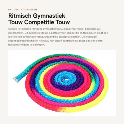 Dailygoods- Gymnastiek Touw - Regenboogkleur - Duurzaam Nylon - Wedstrijd/Competitie - Kunstgymnastiek - Geschikt voor Fitness - Ritmisch Touw