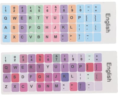 Dailygoods- Toetsenbordstickers Waterdicht - PVC Materiaal - Slijtvaste Coating - Geschikt voor Laptop/PC - 2 Stuks - Universele Engelse Taal - Keycaps