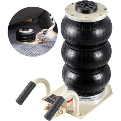 VEVOR Pneumatische Draagbare Jack Triple Bag Air Jack 3t, Triple Bag Air Jack 140-450mm Hefhoogte Airbag Air Jack, 5 Minuten Lift Air Jack Korte Steel Jack Wit