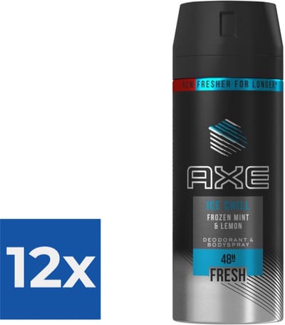Axe Deospray - Ice Chill 150 ml - Voordeelverpakking 12 stuks