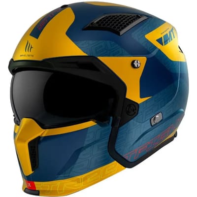 Converteerbare donkere trialhelm met enkel scherm en afneembare kinband MT Helmets Streetfighter SV Totem C3