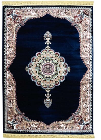 Flycarpets Isfahan Klassiek Oosters Medaillon Vloerkleed - Blauw - 200x290 cm