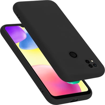 Cadorabo Hoesje geschikt voor Xiaomi RedMi 9C / RedMi 10A in LIQUID ZWART - Beschermhoes gemaakt van flexibel TPU silicone Case Cover