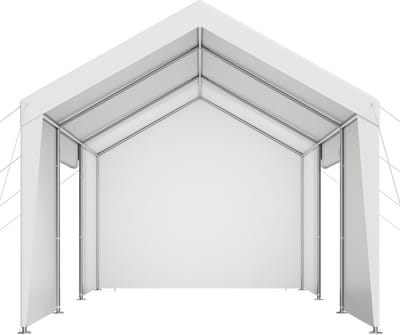 12 x 20 ft buitenluifel voor auto's met verwijderbare zijwanden en deur, duurzame carport, UV-bestendig en waterafstotend, bescherming tegen alle weersomstandigheden voor voertuigen en boten, wit