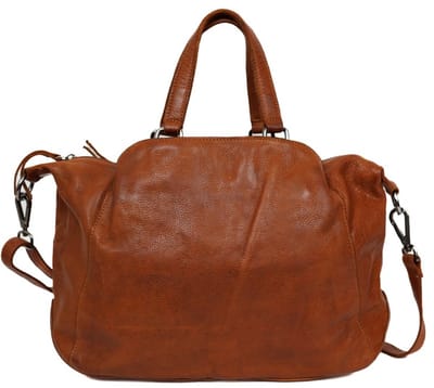 Bear Design Jinte Leren Handtas / Schoudertas - Cognac