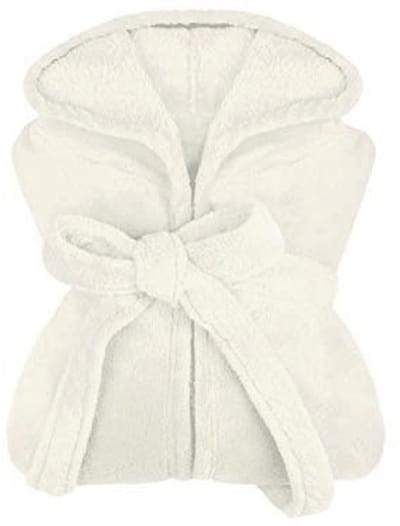 npluseins Extra soft hooded bathrobe made from cuddly fleece - in modern colours and various sizes - unisex & calf length