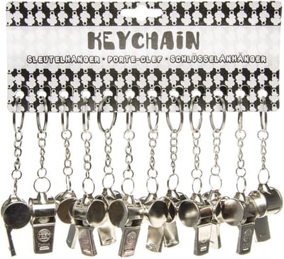 Voetbal Fluit Sleutelhanger | 6 cm | 12 stuks