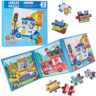 Dailygoods - Kinderpuzzel - Magnetische puzzel - Educatief speelgoed - 48 delen - Reisspelletjes - Geschikt voor 6 maanden tot 2 jaar