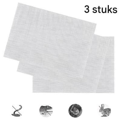 QTTVBTNA - Roestvrij Staal gaas - anti-insecten en knaagdierbescherming - Veiligheid en Bescherming - 1 mm diafragma - zilver - 30x21cm - 3 stuks