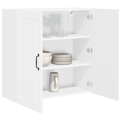 vidaXL - Wandkast - PORTO - Hoogglans - wit - 80 - x - 31 - x - 80 - cm - Bewerkt - hout