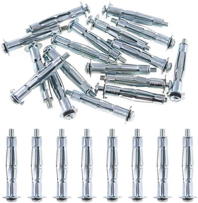 Set van 25 Gegalvaniseerde Metalen Holle Wandpluggen M4 x 52mm - Zware Kwaliteit Schroef Ankers voor Gipsplaat en Tegel