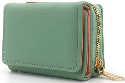 Portemonnee - PU - groen - 11x9x4 cm